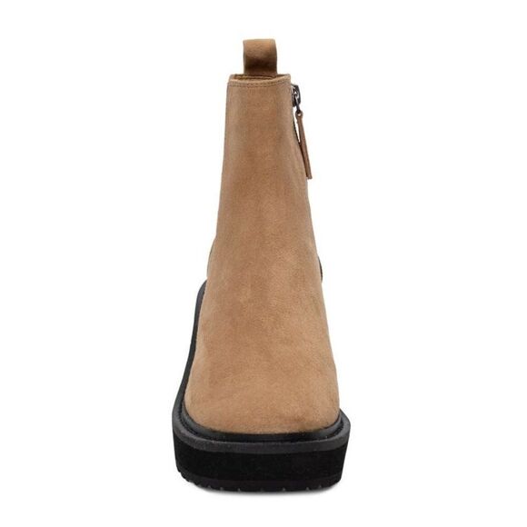 Linea Paolo Leather‎ Ankle Boots Women's Platform Side Zip Winter Tan Size 9.5 - Picture 4 of 6